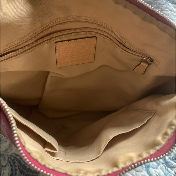 COACH PEYTON SIGNATURE TOTE SHOULDER BAG Large Pink Dream C print  BORDEAUX - Picture 5 of 11